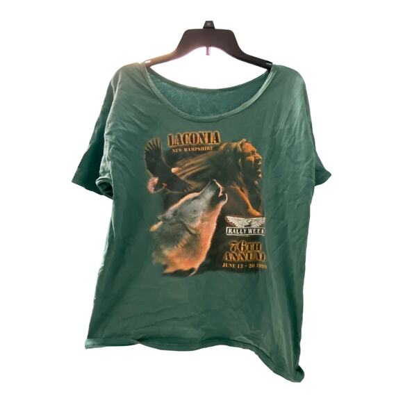 Vintage Tops - Vintage 90s Womens XL Laconia New Hampshire Biker Rally Week T Shirt Weirs Beach